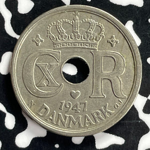 1947 Denmark 25 Ore Lot#T9802 Nice!