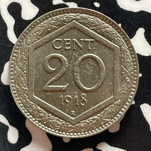 1918-R Italy 20 Centesimi Lot#T4942 High Grade! Beautiful!