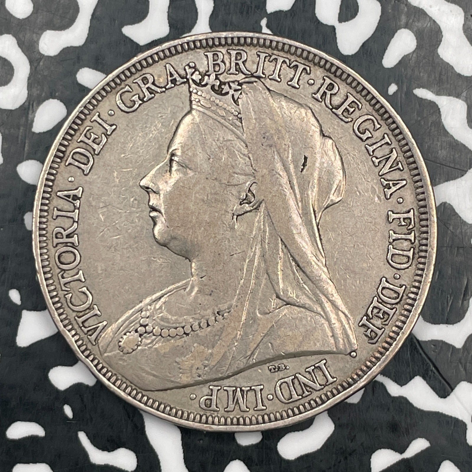 1898 Great Britain Victoria 1 Crown Lot#JM1958 Large Silver!