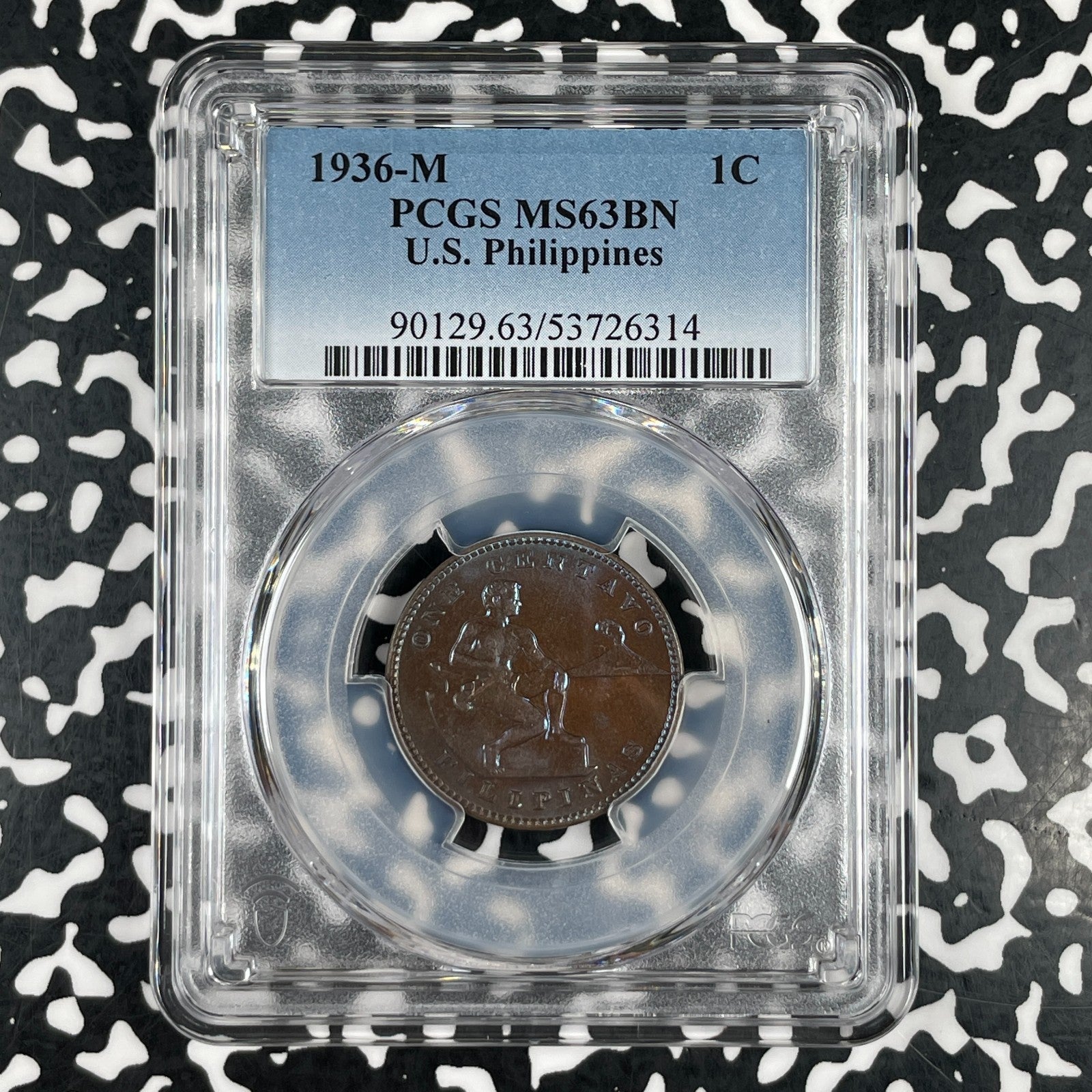 1936-M U.S. Philippines 1 Centavo PCGS MS63BN Lot#G3856 Choice UNC!