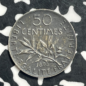 1898 France 50 Centimes Lot#C0536 Silver!