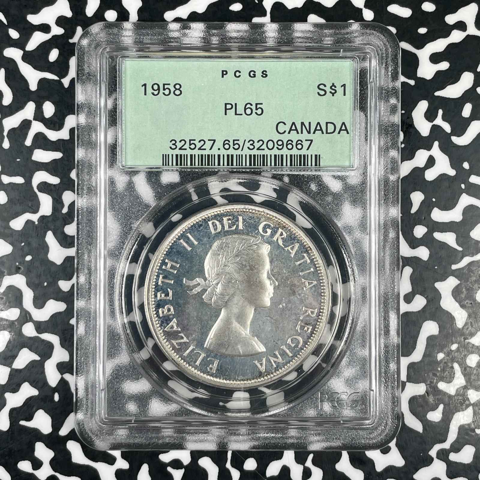 1958 Canada $1 Dollar PCGS PL65 Lot#G4006 Silver! Gem BU! Old Holder