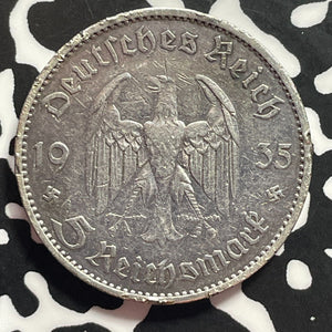 1935-A Germany 5 Mark Lot#E9280 Silver! Cleaned