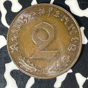 1939-D Germany 2 Pfennig Lot#T5789 High Grade! Beautiful!