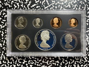 1985 New Zealand 7x Coin Proof Set Lot#B2589 With Case & C.O.A.
