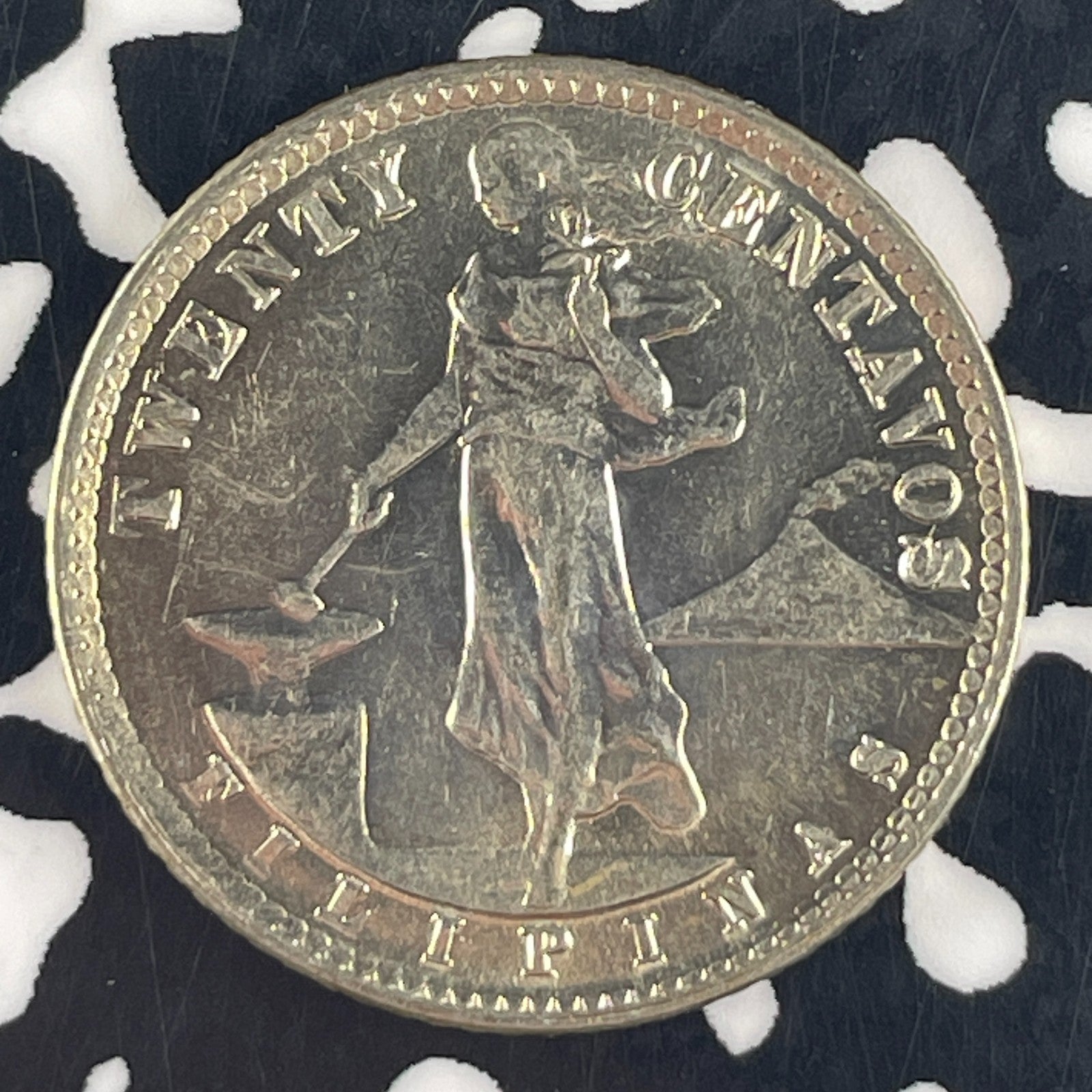 1941-M U.S. Philippines 20 Centavos Lot#F4918 Silver! High Grade! Beautiful!