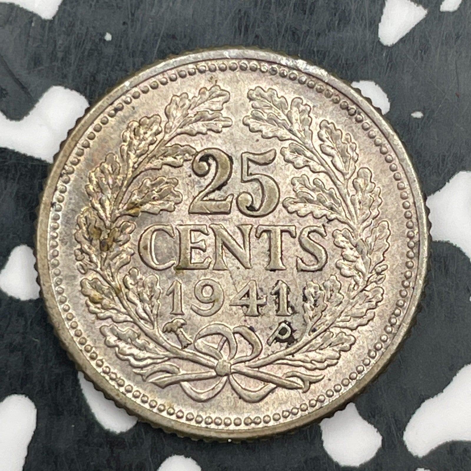 1941-P Netherlands 25 Cents Lot#F9422 Silver! High Grade! Beautiful!
