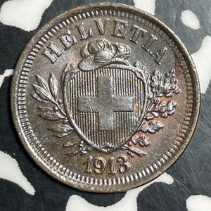 1913-B Switzerland 1 Rappen Lot#T2921 High Grade! Beautiful!