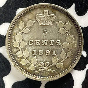 1891 Canada 5 Cents Lot#T4849 Silver! Nice!