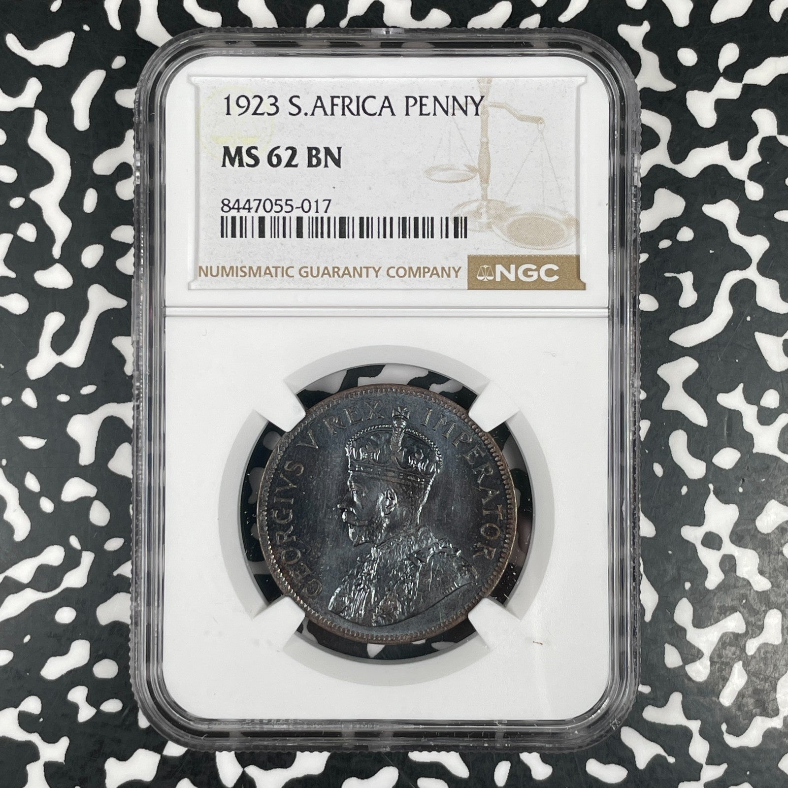 1923 South Africa 1 Penny NGC MS62BN Lot#G3579 Nice UNC!