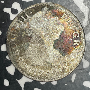 1789-Mo FF Mexico 2 Reales Lot#T3545 Silver!