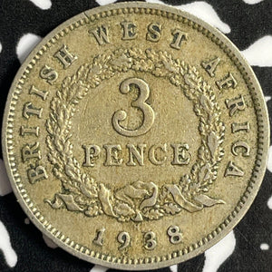 1938-H British West Africa 3 Pence Threepence Lot#D8623