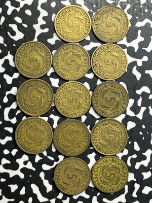 1925-E Germany 5 Pfennig (13 Available)