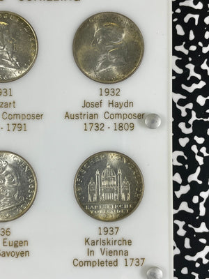 (1928-1937) Austria 10x 2 Schilling Set In Capital Plastic Lot#B2580 Silver!