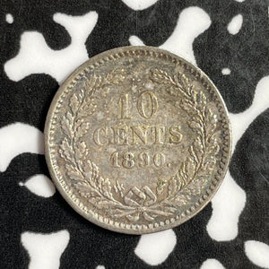 1890 Netherlands 10 Cents Lot#E1079 Silver!