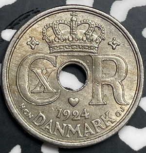 1924-GJ Denmark 10 Ore Lot#T9874 High Grade! Beautiful!