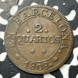 1808 Spain Barcelona 2 Quartos Lot#MK348