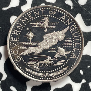 1970 Anguilla $1 Dollar Lot#JM9545 Silver! Proof!