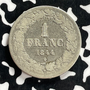 1844 Belgium 1 Franc Lot#T7203 Silver! Better Date
