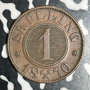1870 Norway 1 Skilling Lot#T6171 Nice!