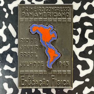 1943 Brazil Rio De Janeiro Pan American Congress Enameled Plaque Lot#T3039
