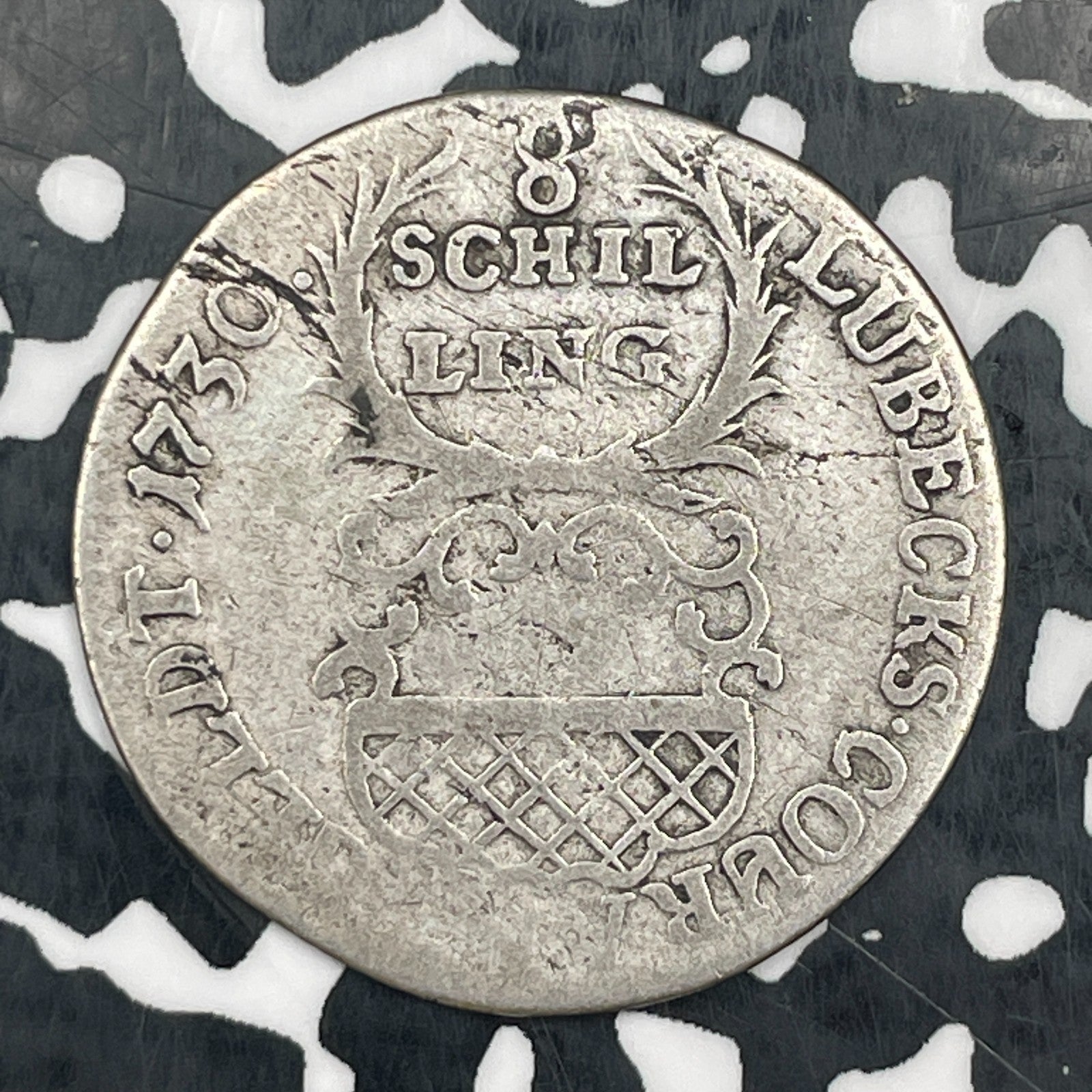 1730 Germany Lubeck 8 Schilling Lot#N3206 Silver!