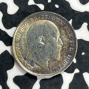 1909 Great Britain 3 Pence Threepence Lot#JM9954 Silver! High Grade! Beautiful!