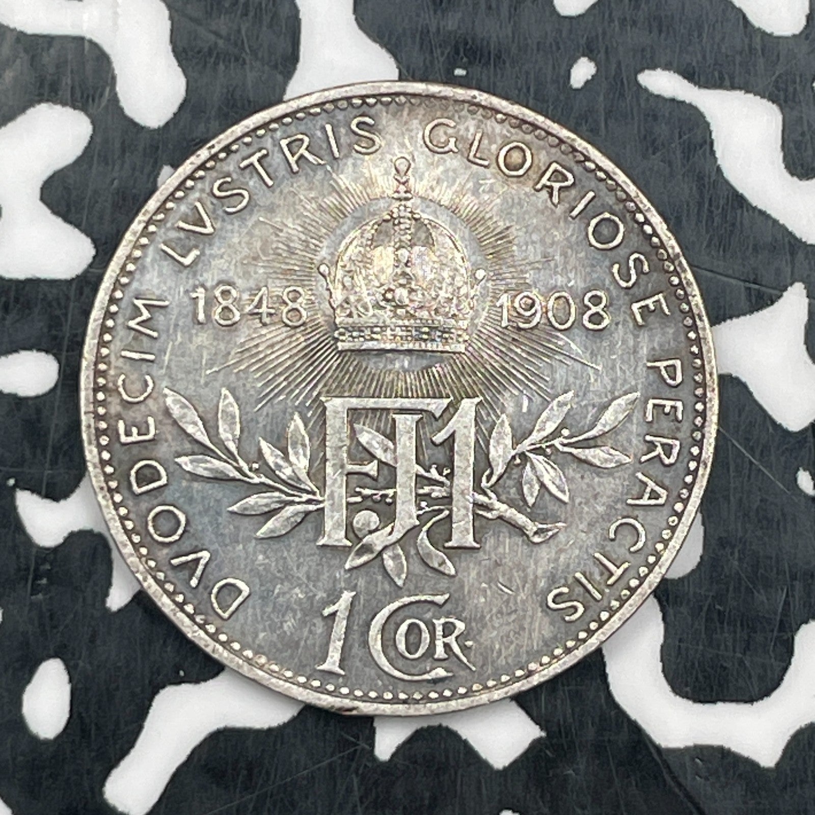 1908 Austria 1 Corona Lot#N3544 Silver! Nice!