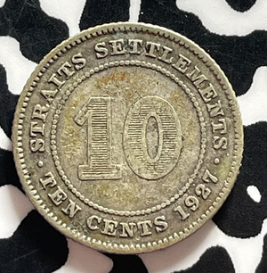 1927 Straits Settlements 10 Cents Lot#T4325 Silver!