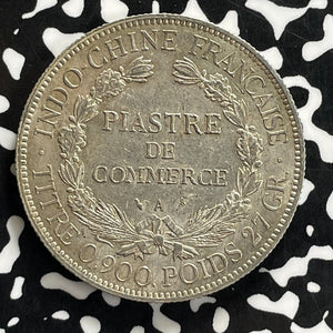 1924-A French Indo-China 1 Piastre Lot#JM0217 Large Silver! Nice!