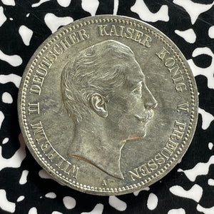 1908-A Germany Prussia 5 Mark Lot#JM9822 Large Silver! High Grade! Beautiful!