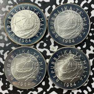 (1984-86) Malta 4x Coin Maritime History Mint Set Lot#B1987 Silver! With Case