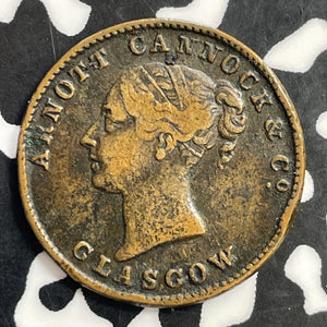 U/D Scotland Glasgow Arnott Cannock & CO. Unofficial Farthing Token Lot#E9986