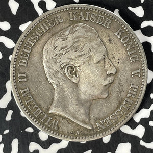 1901-A Germany Prussia 5 Mark Lot#T4870 Large Silver Coin!