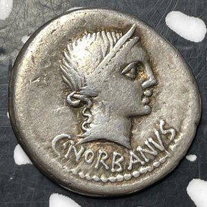 (83 B.C.) Ancient Rome C. Norbanus AR Denarius Lot#JM8410 Silver!