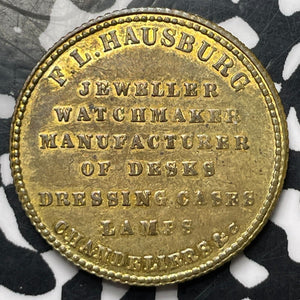 (1840s) G.B. Liverpool F. L. Hausburg Farthing Token Lot#JM8487 High Grade!