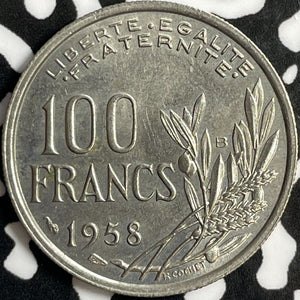 1958-B France 100 Francs Lot#D8636 High Grade! Beautiful!
