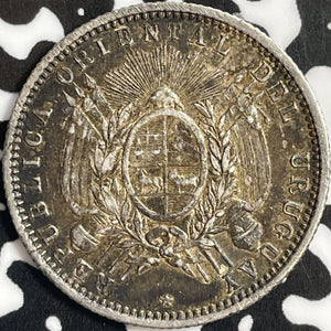 1877 Uruguay 20 Centesimos Lot#D9584 Silver! Nice!