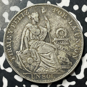 1930 Peru 1 Sol Lot#E7102 Large Silver Coin!