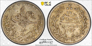 AH 1293 (1892-W) Egypt 1 Qirsh PCGS MS64 Lot#G8154 Silver! Choice UNC! KM#292