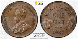 1927 Canada Small Cent PCGS MS63BN Lot#G995 Choice UNC!