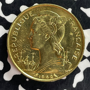 1962 Reunion 20 Francs Lot#T7405 High Grade! Beautiful!