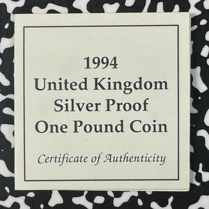 1994 Great Britain £1 Pound Lot#B2557 Silver! Proof! With Case & COA