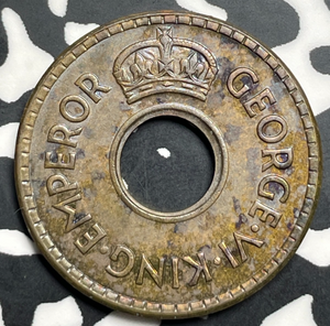 1942 Fiji 1/2 Penny Half Penny Lot#T9372 High Grade! Beautiful!