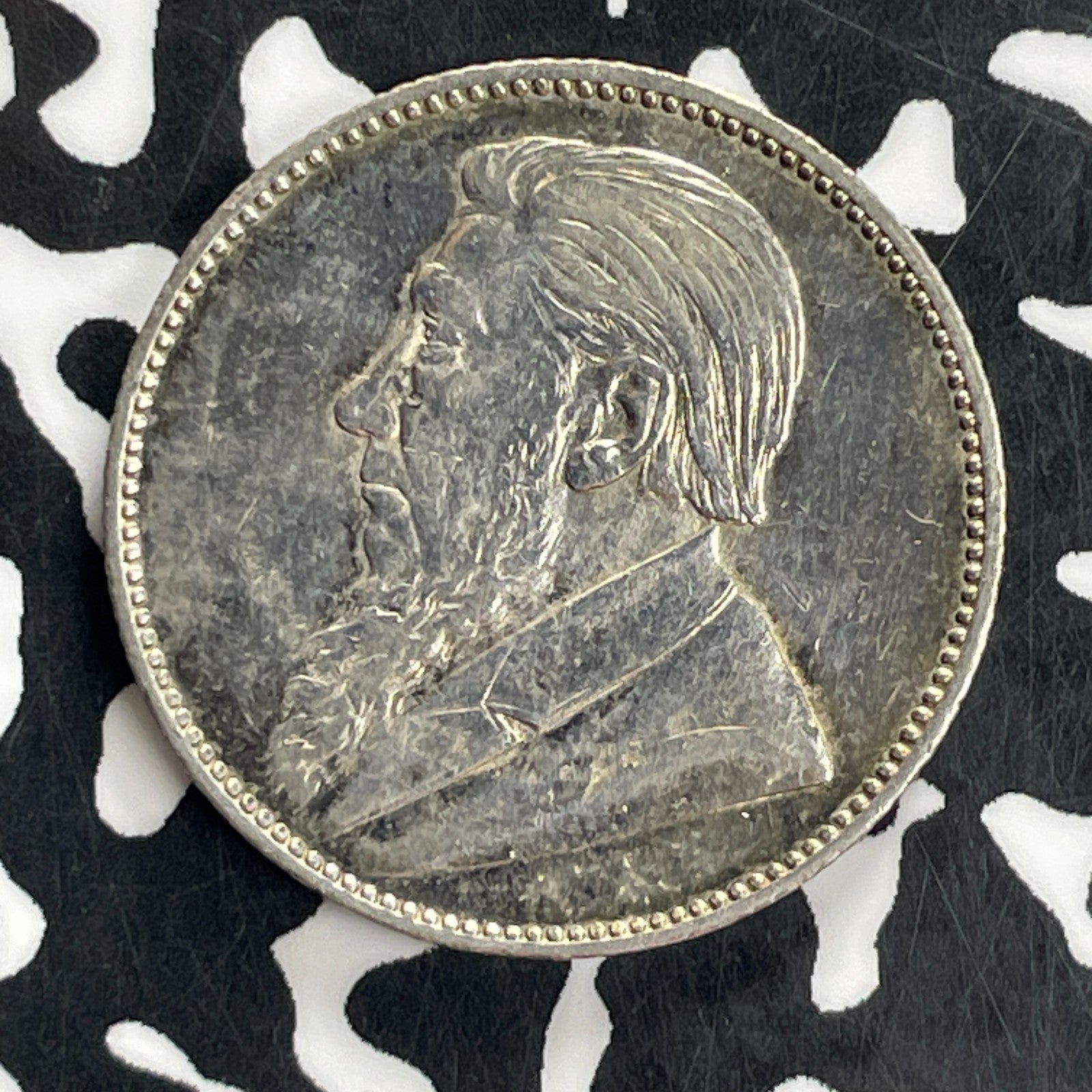 1897 South Africa 1 Shilling Lot#C3702 Silver! Nice Detail, Old Cleaning