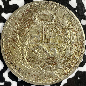 1926 Peru 1 Sol Lot#D6894 Large Silver Coin!