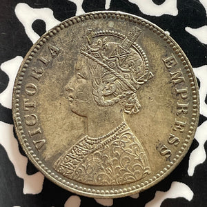 1878 India Alwar 1 Rupee Lot#JM9319 Silver! Nice! Scarce!