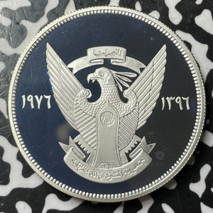 AH 1396 (1976) Sudan 2 1/2 Pounds Lot#OV1221 Large Silver! Proof! Shoebill Stork