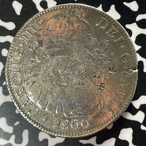 1800-Mo FM Mexico 8 Reales Lot#JM9402 Large Silver! Chop Marks & Polished