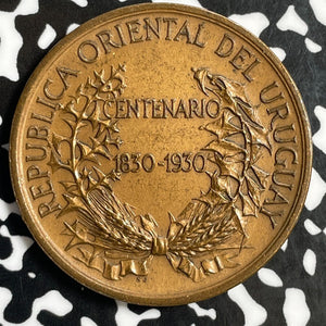 1930 Uruguay Republic Centennial Medal Lot#E2500 36mm